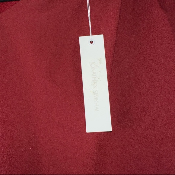 Jonathan Simkhai Cutout Crepe De Chine Top in Crimson Size 0 - Picture 5 of 9